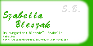 szabella bleszak business card